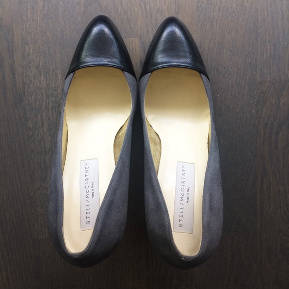 Stella McCartney | Grey suede/black cap toe pumps - Picture 6 of 8